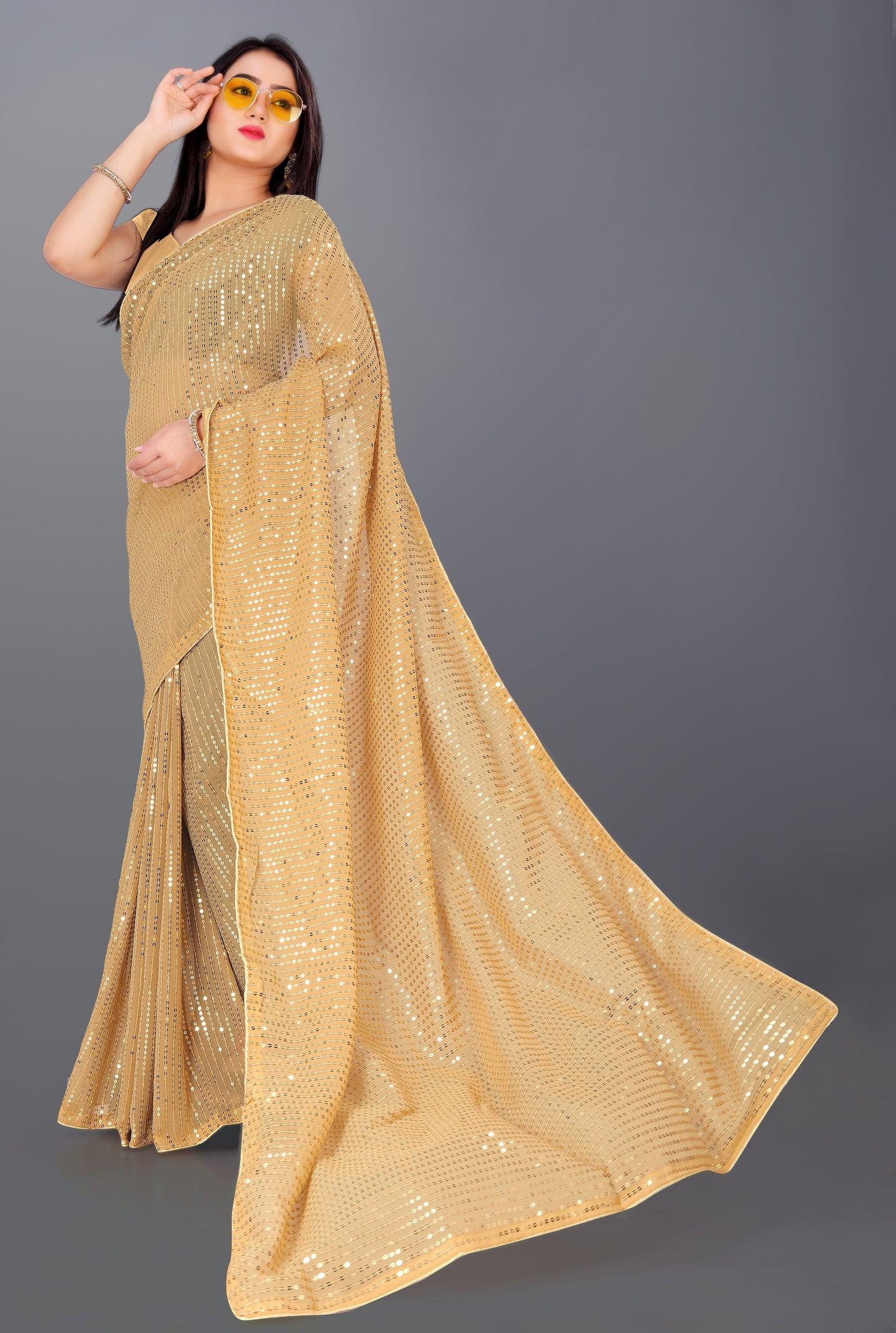 Beautiful Georgette Hevy & Fency Sequence Work Saree