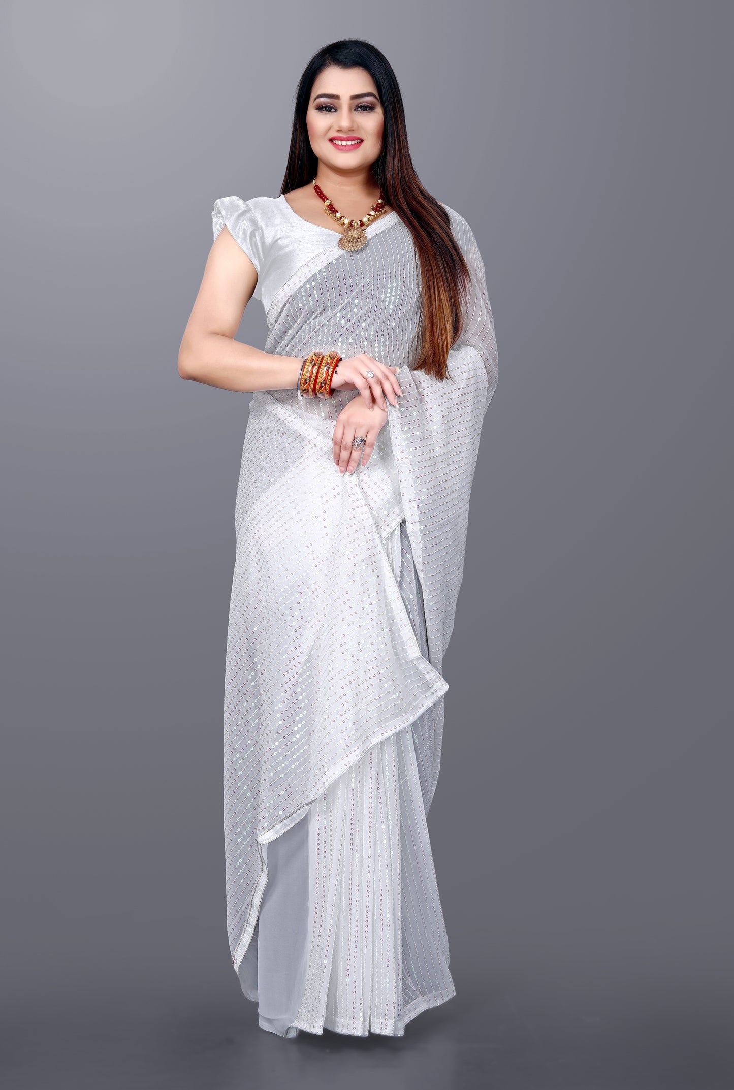 Beautiful Georgette Hevy & Fency Sequence Work Saree