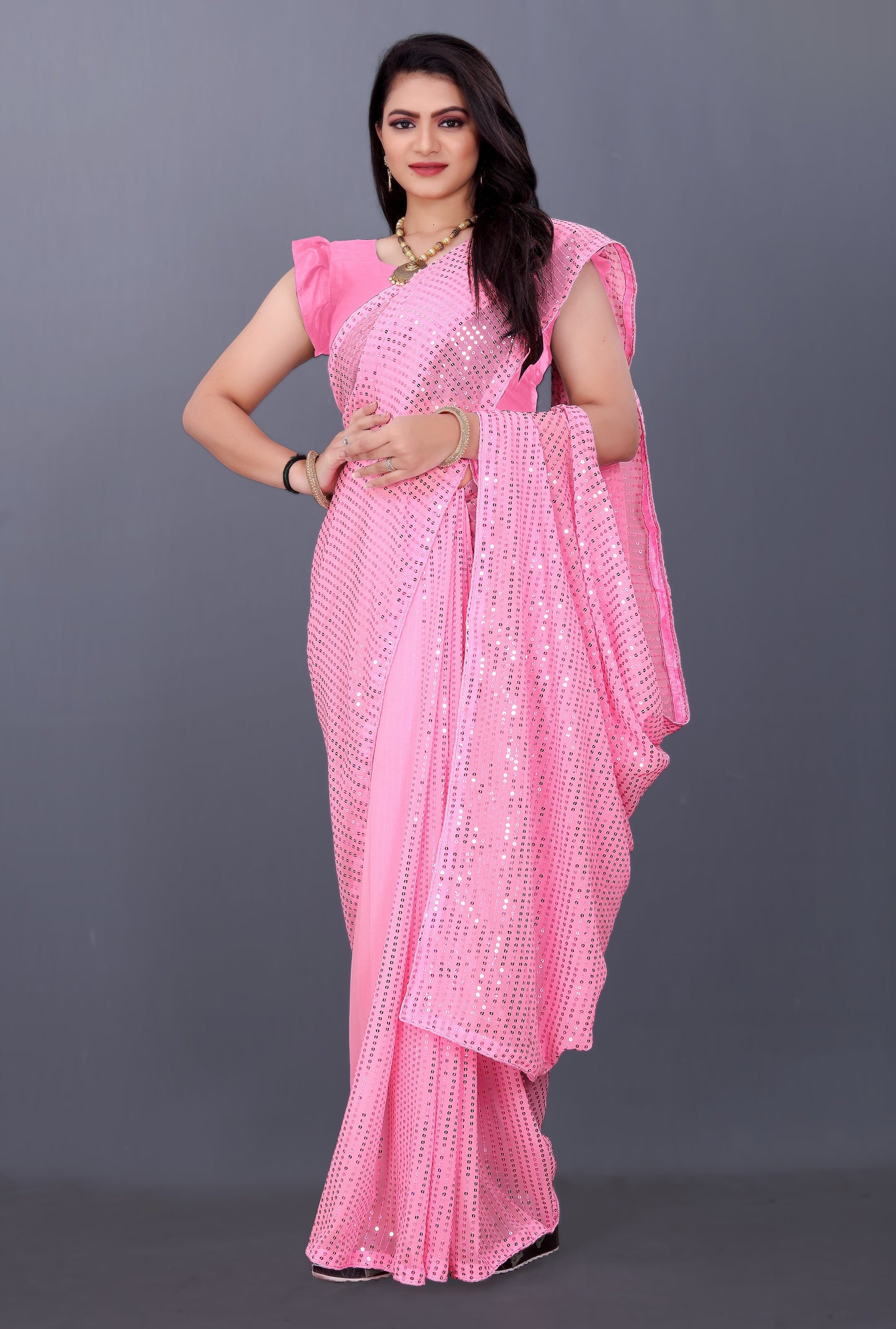 Beautiful Georgette Hevy & Fency Sequence Work Saree