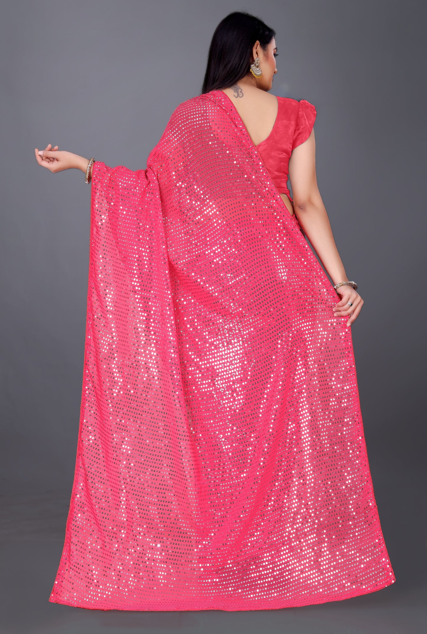 Beautiful Georgette Hevy & Fency Sequence Work Saree