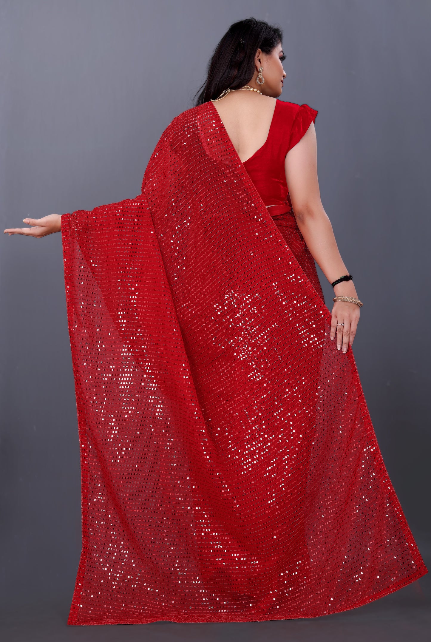 Beautiful Georgette Hevy & Fency Sequence Work Saree