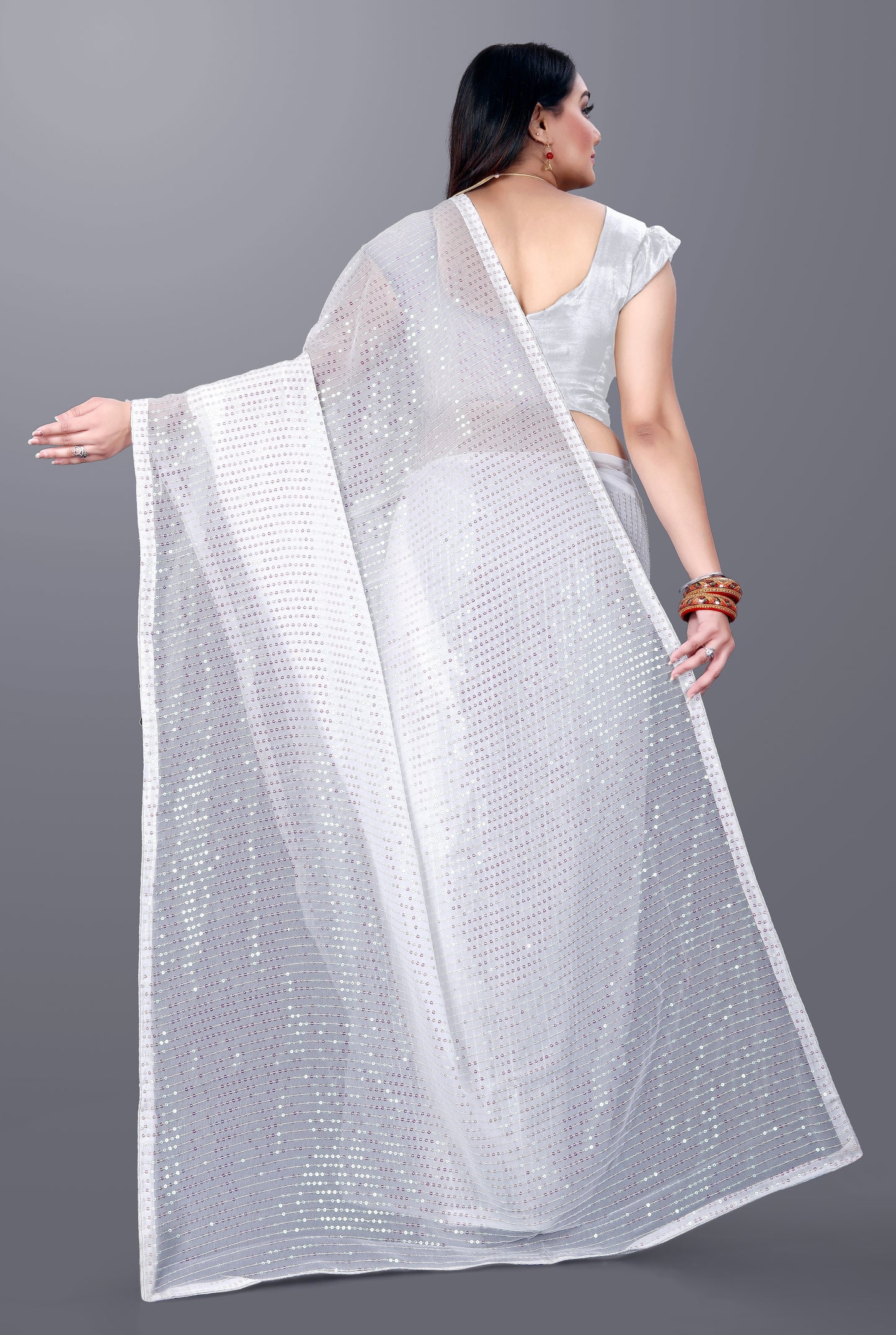 Beautiful Georgette Hevy & Fency Sequence Work Saree