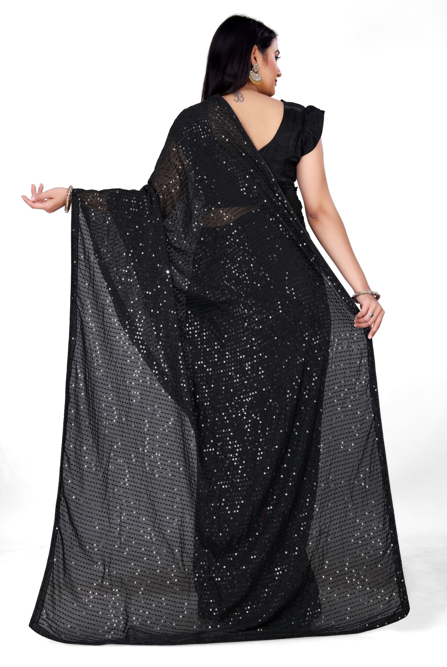 Beautiful Georgette Hevy & Fency Sequence Work Saree