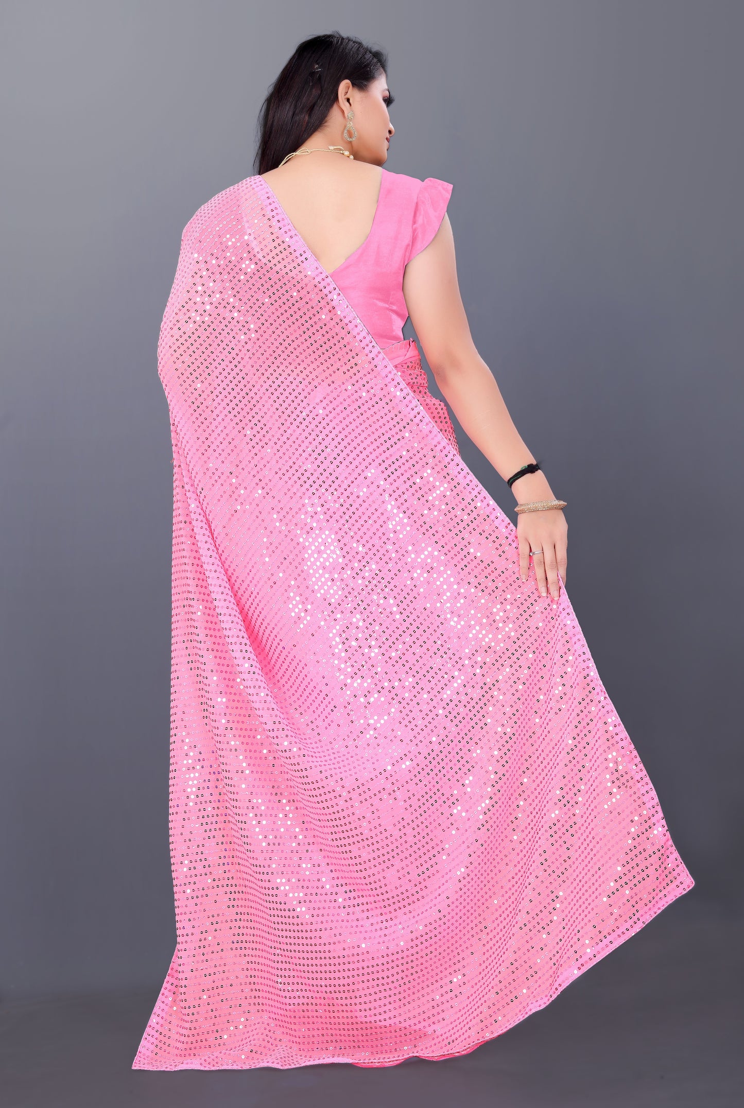 Beautiful Georgette Hevy & Fency Sequence Work Saree