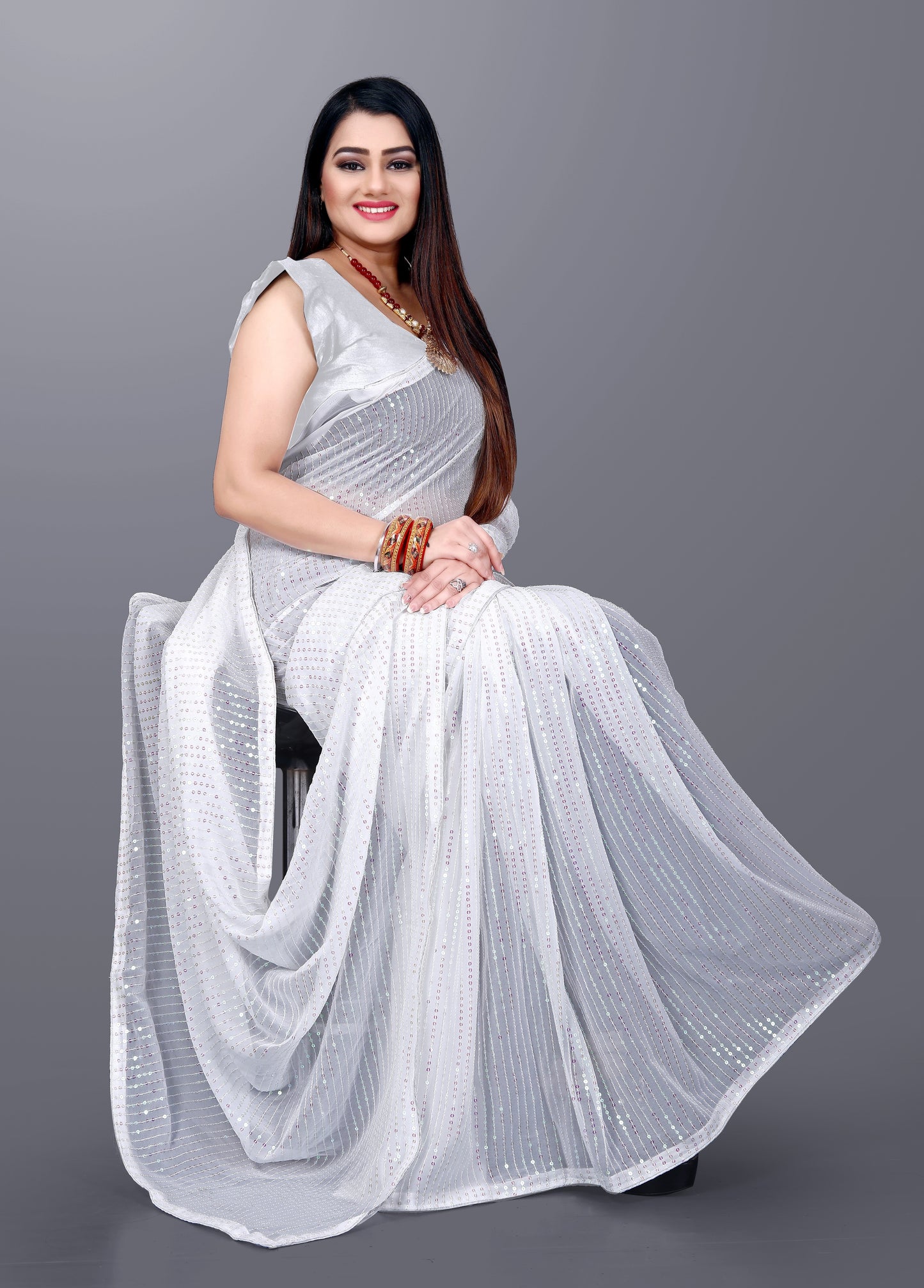 Beautiful Georgette Hevy & Fency Sequence Work Saree
