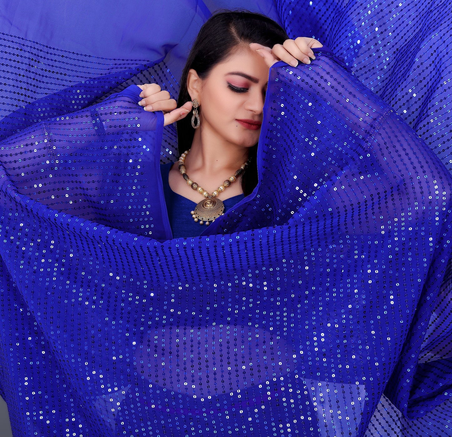 Beautiful Georgette Hevy & Fency Sequence Work Saree