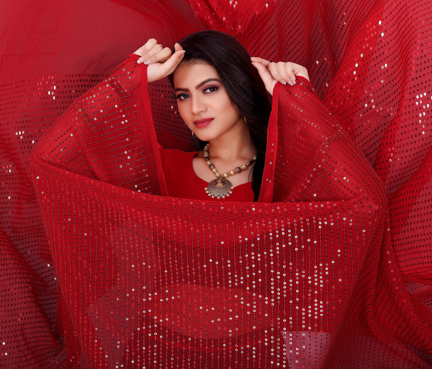 Beautiful Georgette Hevy & Fency Sequence Work Saree