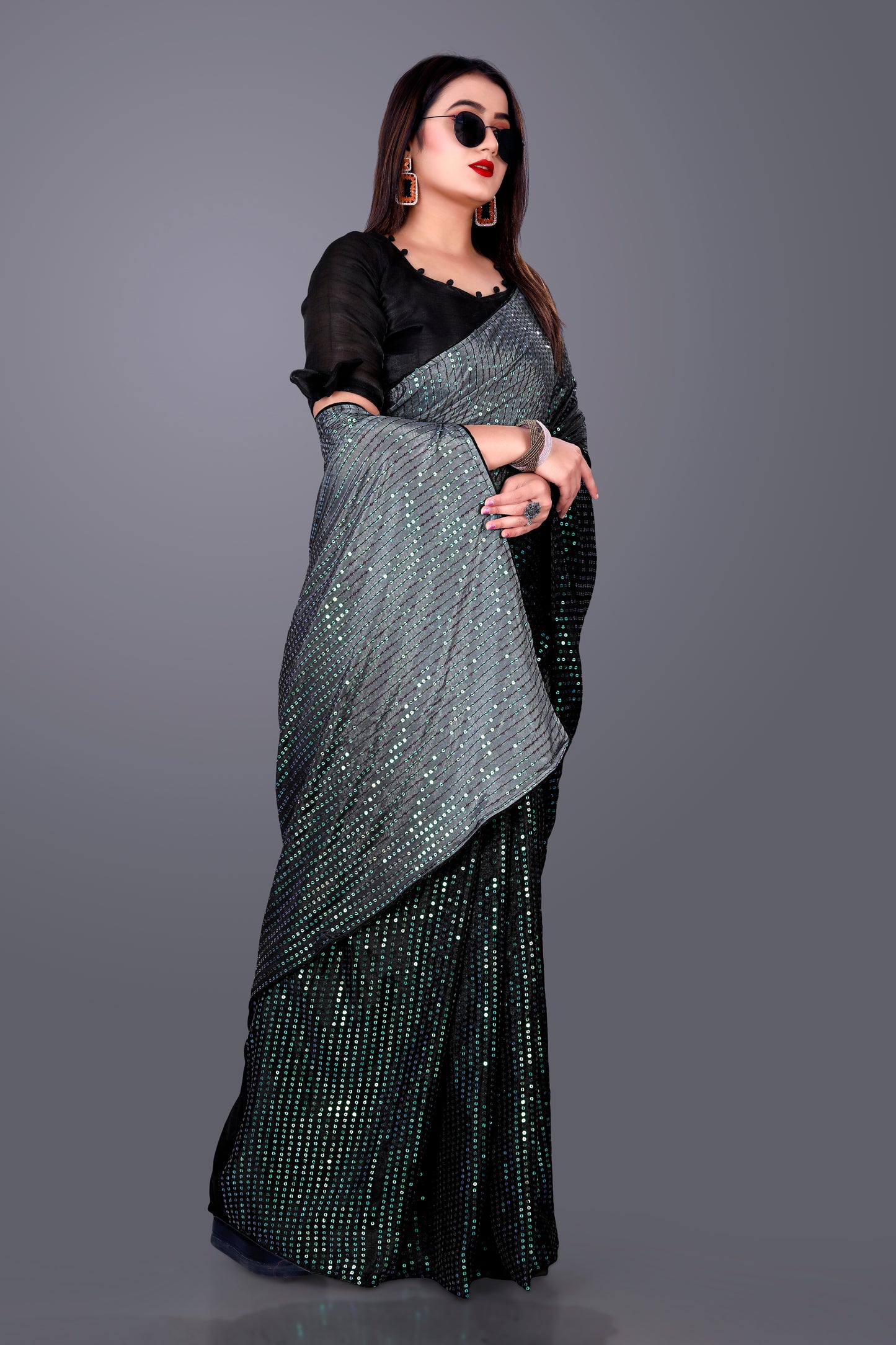 Beautiful Georgette Hevy & Fency Sequence Work Saree.
