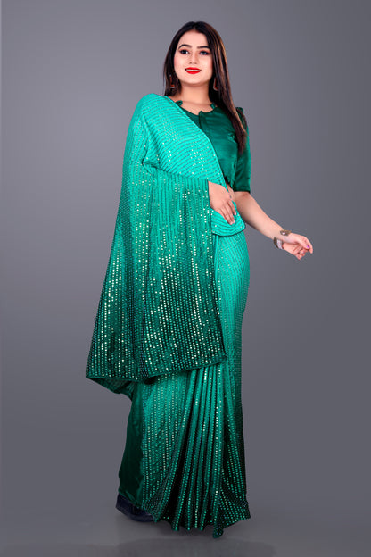Beautiful Georgette Hevy & Fency Sequence Work Saree.