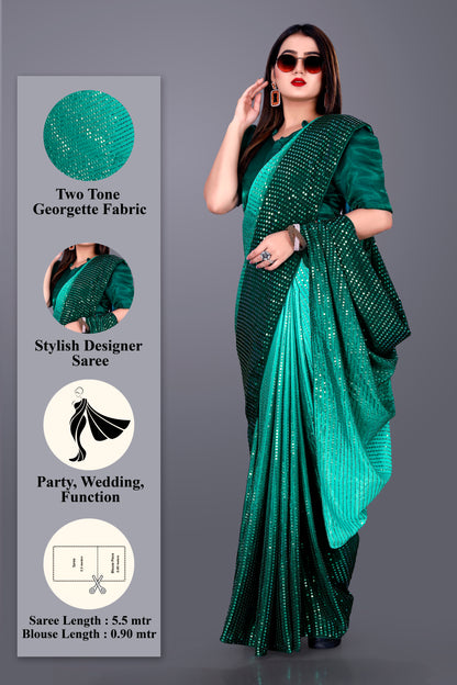 Beautiful Georgette Hevy & Fency Sequence Work Saree.