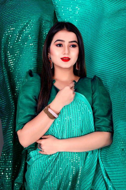 Beautiful Georgette Hevy & Fency Sequence Work Saree.