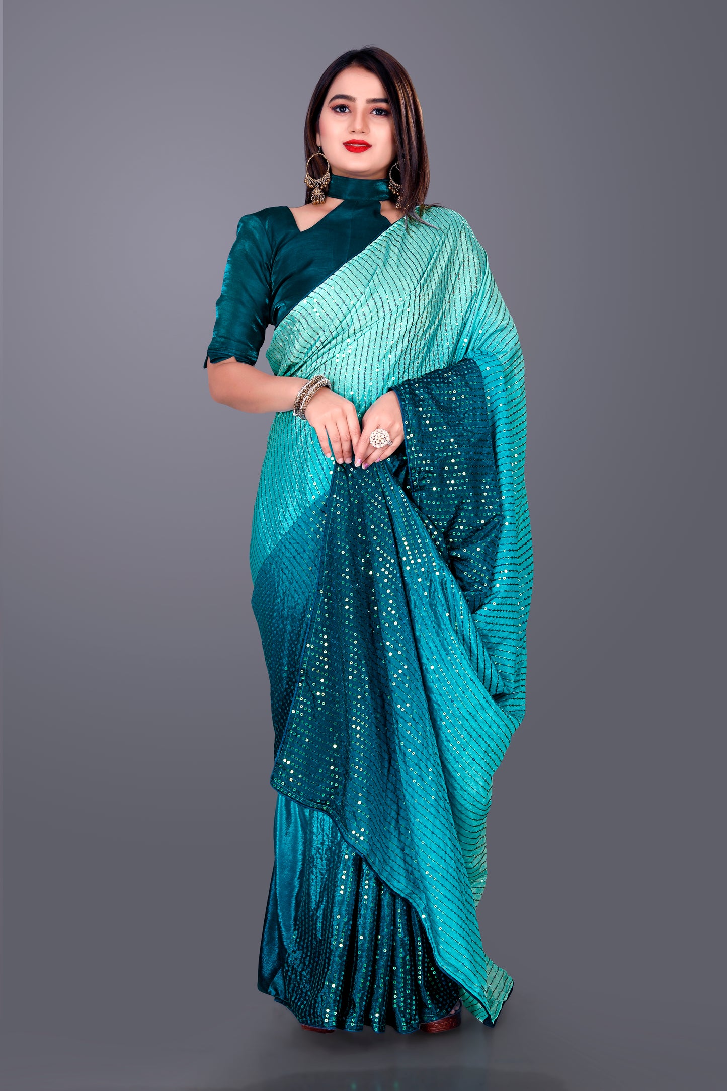 Beautiful Georgette Hevy & Fency Sequence Work Saree.