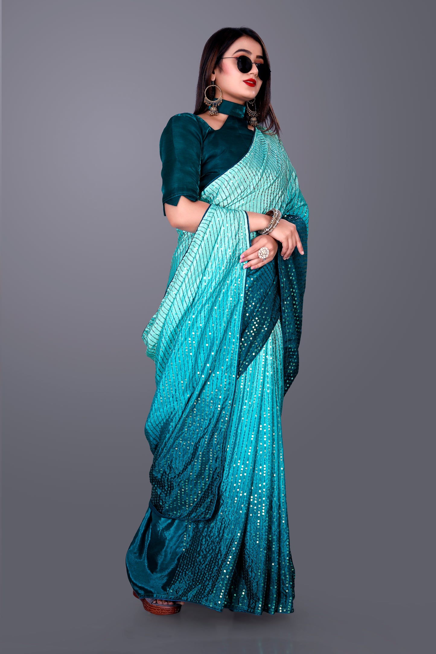 Beautiful Georgette Hevy & Fency Sequence Work Saree.