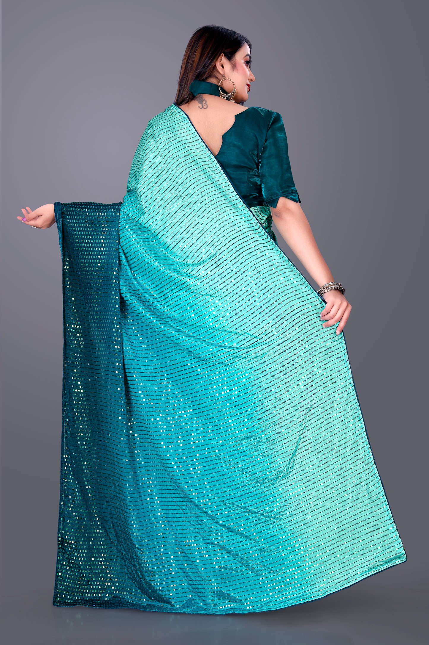 Beautiful Georgette Hevy & Fency Sequence Work Saree.