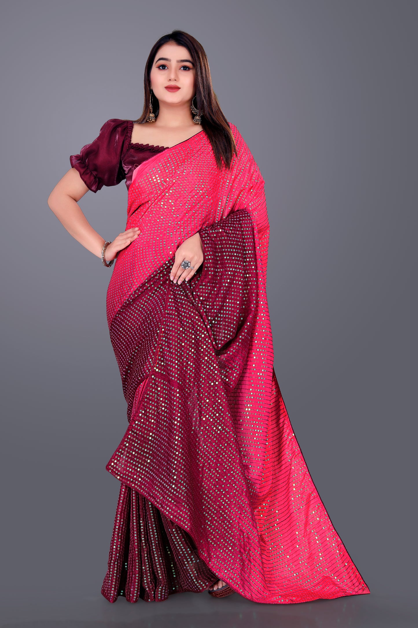 Beautiful Georgette Hevy & Fency Sequence Work Saree.