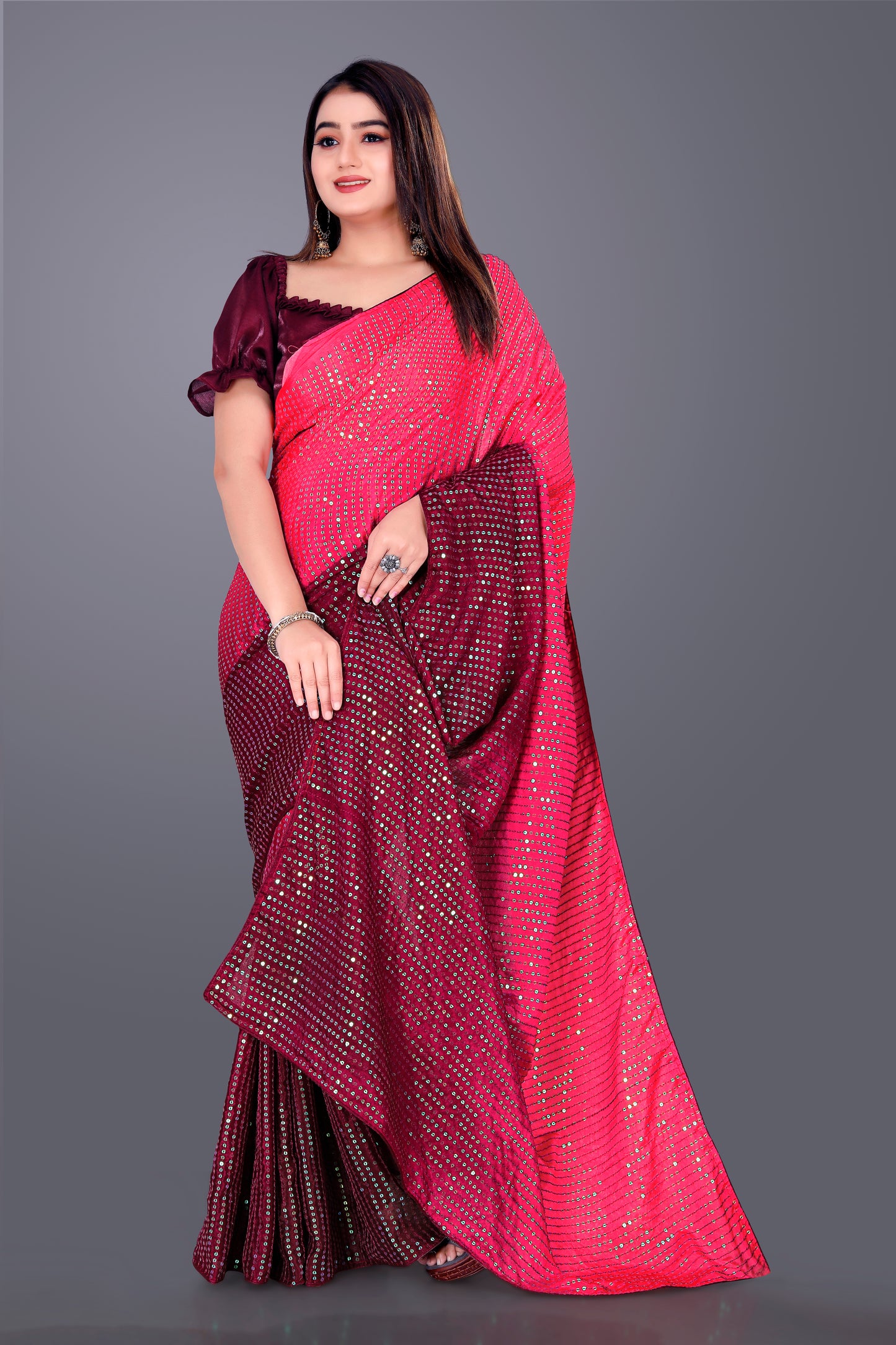 Beautiful Georgette Hevy & Fency Sequence Work Saree.