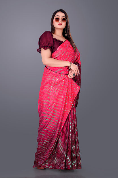 Beautiful Georgette Hevy & Fency Sequence Work Saree.