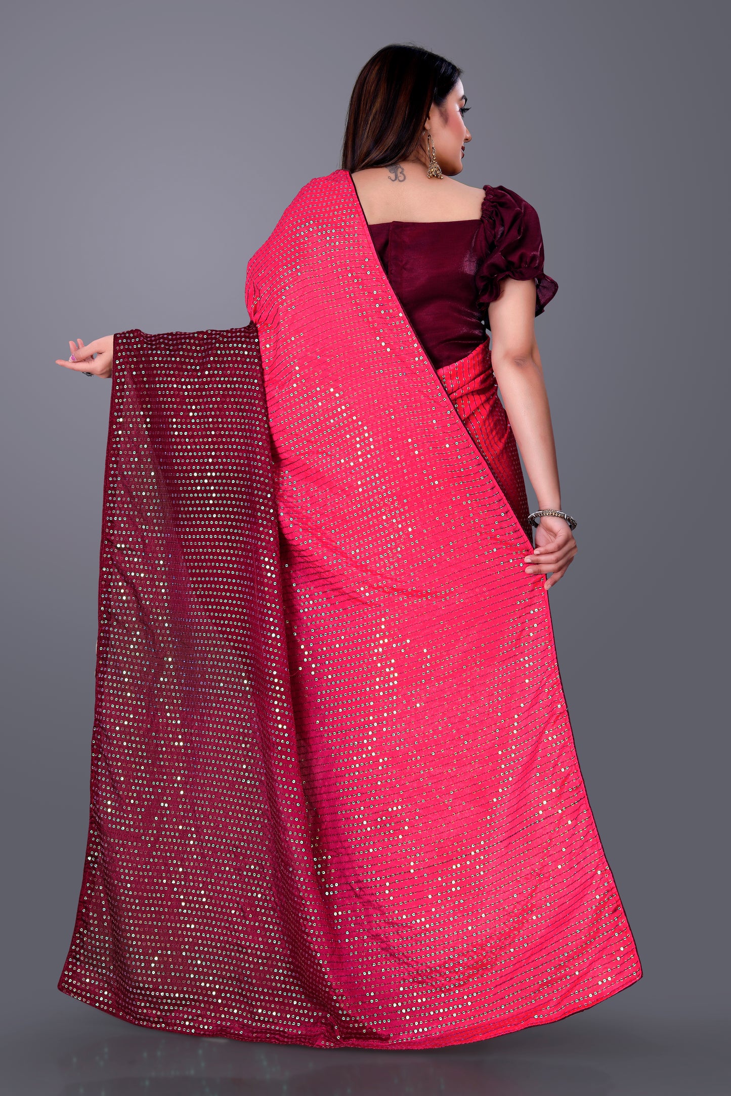 Beautiful Georgette Hevy & Fency Sequence Work Saree.