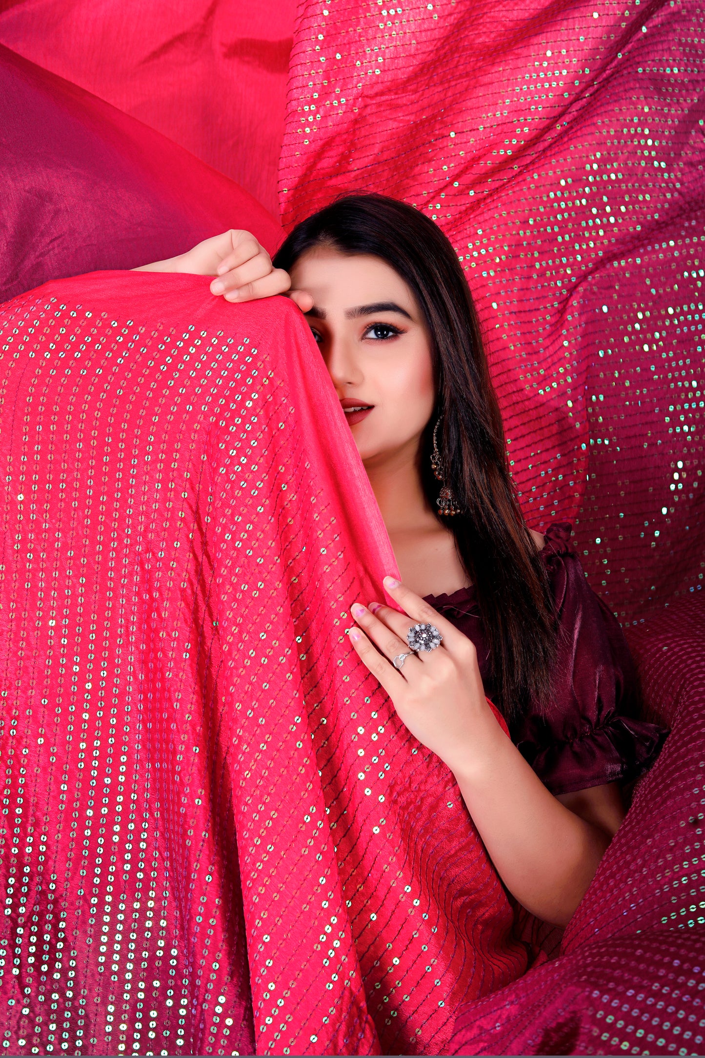Beautiful Georgette Hevy & Fency Sequence Work Saree.