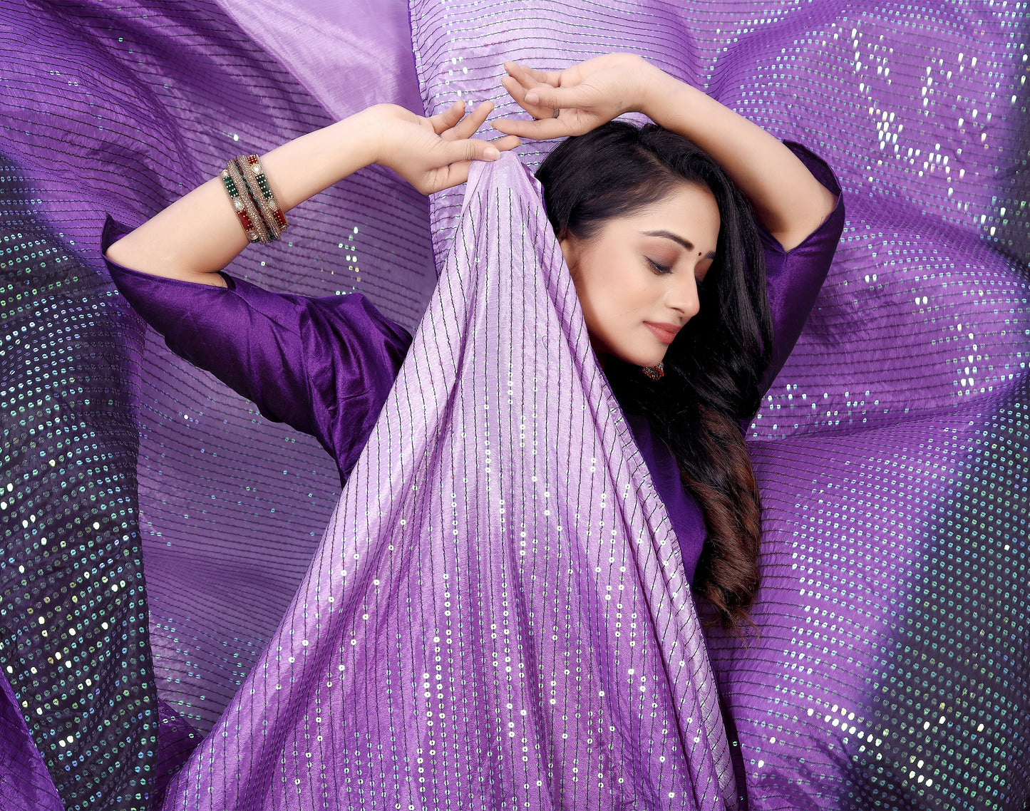 Beautiful Georgette Hevy & Fency Sequence Work Saree.