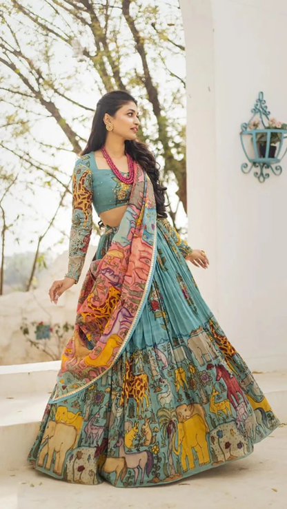 Lehenga choli For Womens And Girls Chinon Silk Fabric